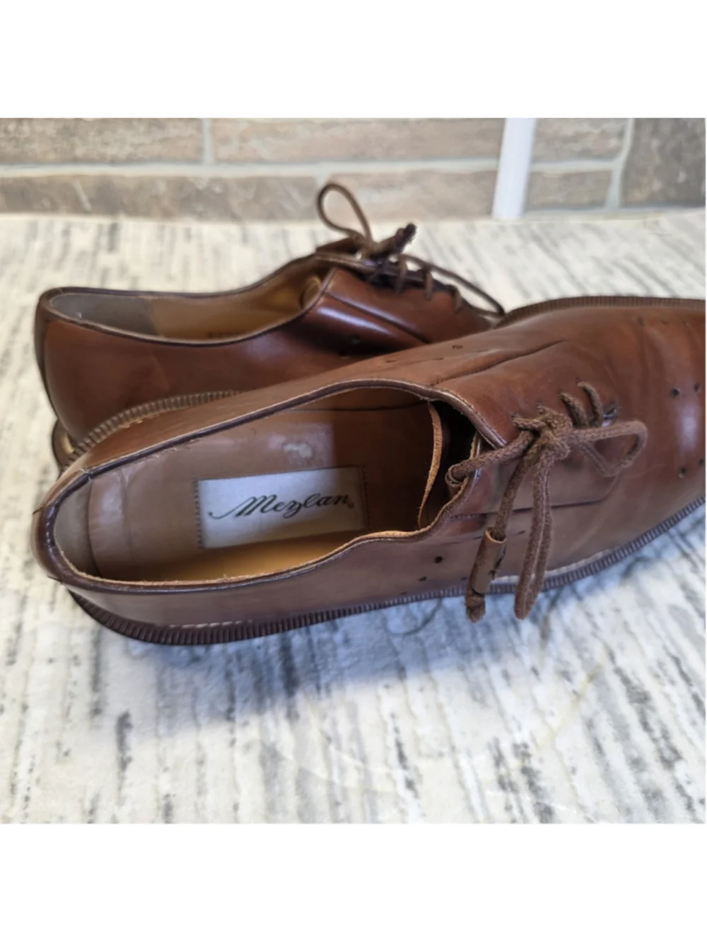 MEZLAN Desulo Brown Leather Oxford Shoes 01-001850 Men's Sz 10.5